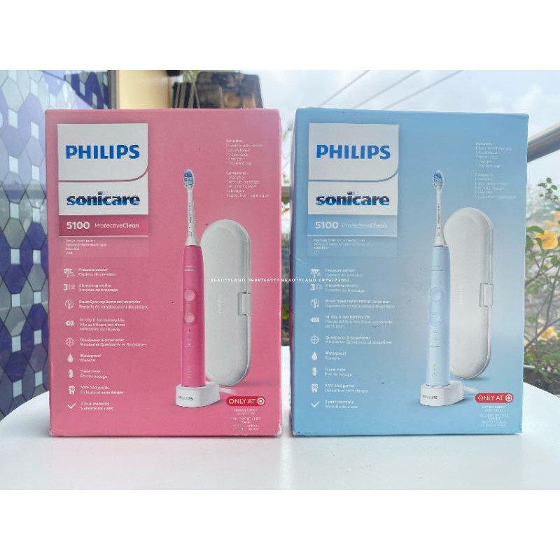 [ Hàng Mỹ] Bàn chải điện Philips Sonicare ProtectiveClean 5100 Gum Health HX6857/11