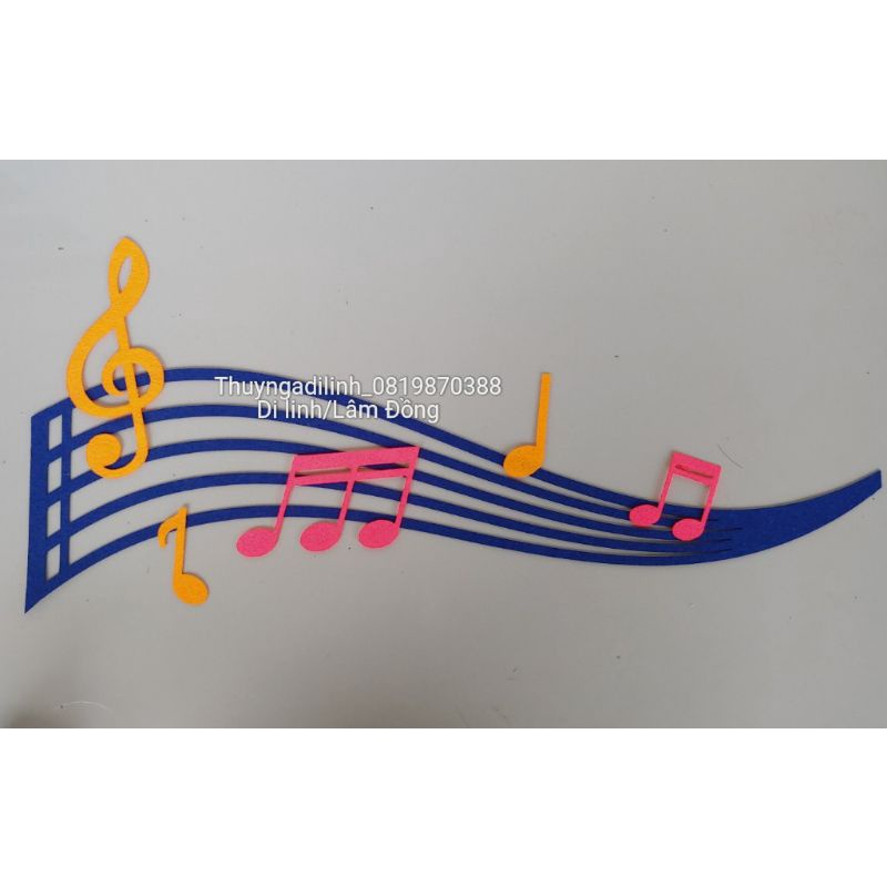 Khuôn nhạc dài 50cm và nốt nhạc vải nỉ mầm non