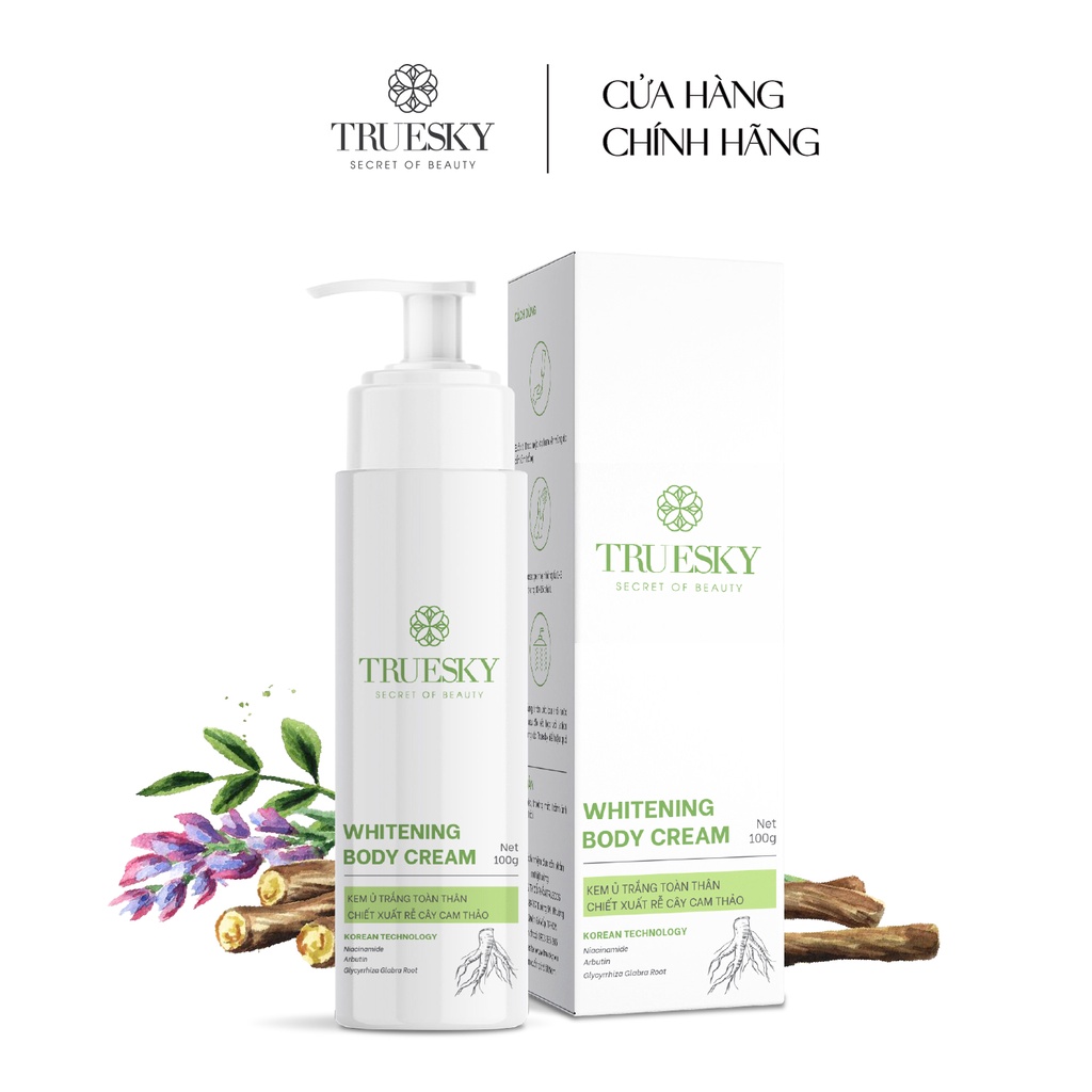 [Mã Bmlt35 Giảm Đến 35K Đơn 99K] Kem Ủ Trắng Toàn Thân Truesky Giúp Làm Trắng Da Body Cấp Tốc 100G Whitening Body Cream