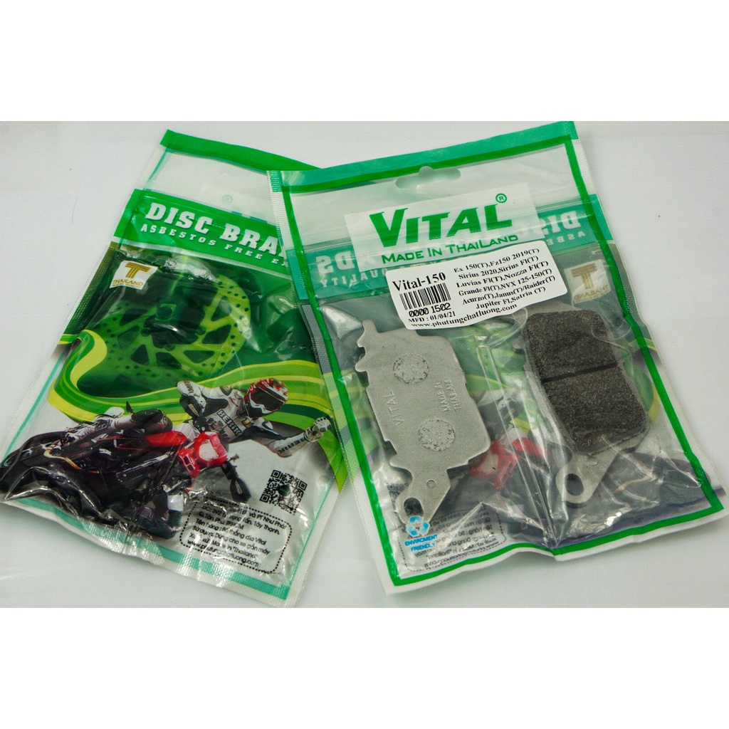 Bố thắng trước + sau EX 135/ SIRIUS FI/ JUPITER FI/ NOUVO LX/ NOUVO SX/ LUVIAS/ NOZZA - Ma phanh, bo thang dia VITAL