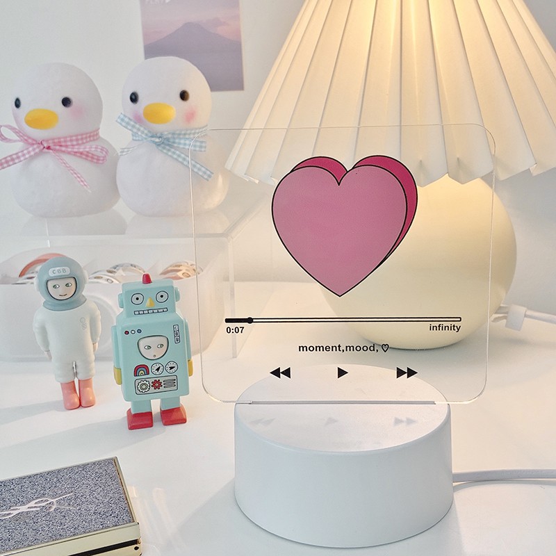 [Có sẵn] Đèn led 3D trái tim phong cách Hàn Quốc - Thích hợp trang trí phòng, làm quà tặng sinh nhật