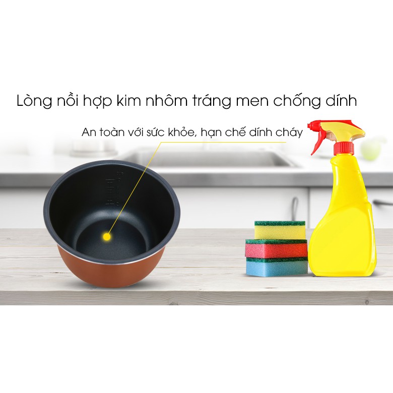 Nồi cơm điện tử Sharp  KS-COM181CV-GL 1,8 lít nấu cơm ngon