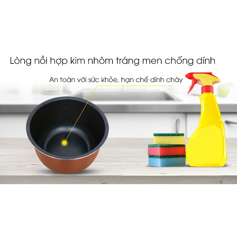 Nồi cơm điện tử Sharp (Nhật Bản) KS-COM181CV-GL 1,8 lít nấu cơm ngon (Bảo hành 12 tháng chính hãng)