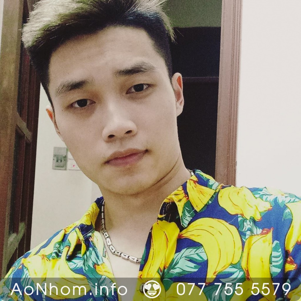 Áo sơ mi trái cây, Sơ mi Hawaii đi biển - Chuối lớn - Đủ size S, M, L, XL, XXL - #AB001