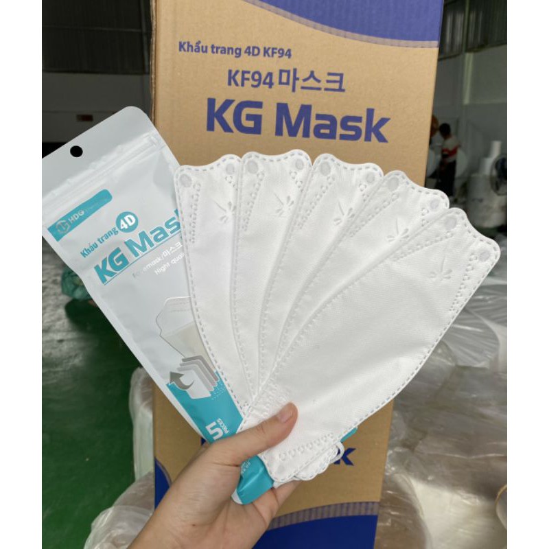 Khẩu Trang 4D KG Mask Loại KF94 4 Lớp Kháng Khuẩn 1 Túi 5 Chiếc