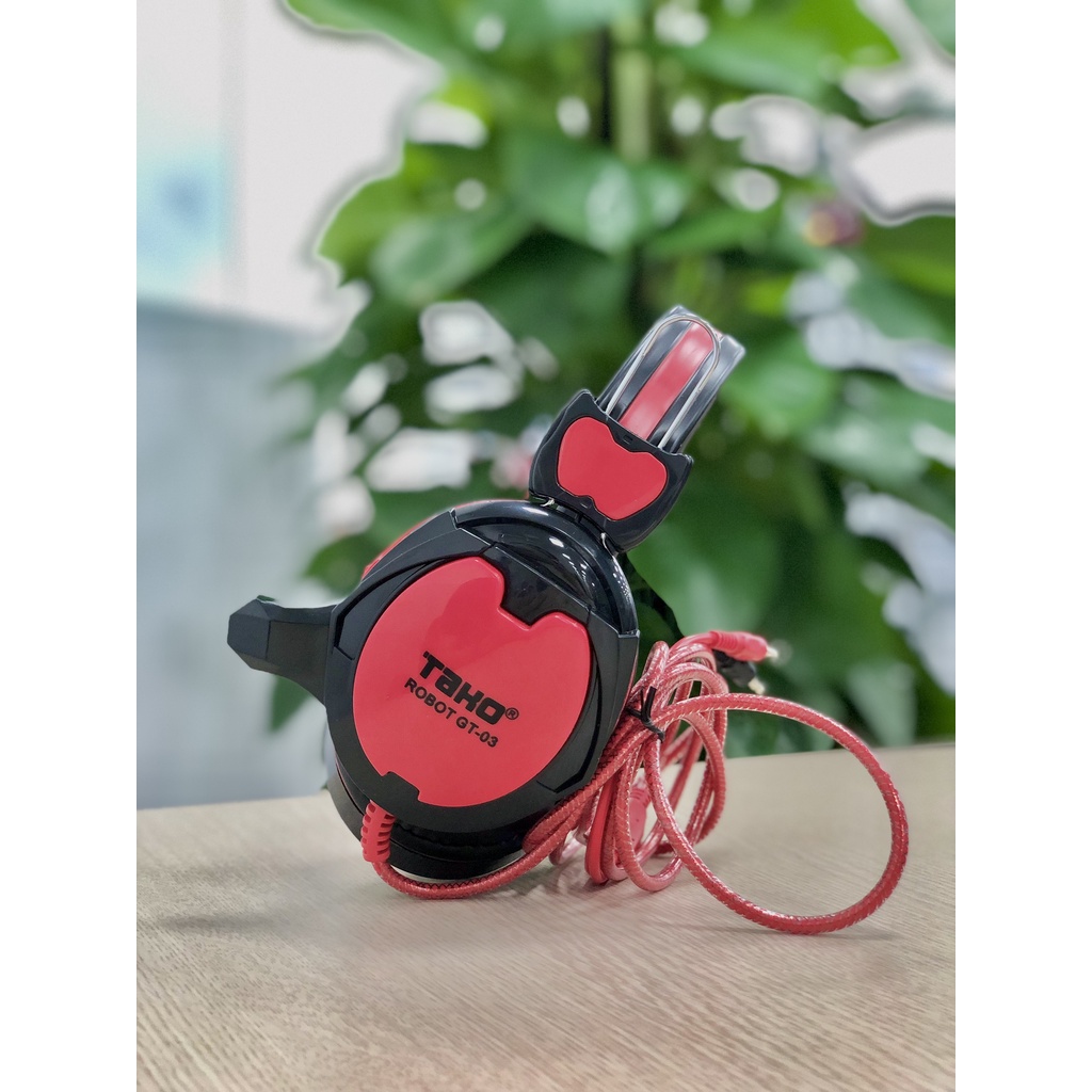 Tai Nghe Gaming trùm kín tai Tako GT- 03 ( Đỏ)- Tai Phone Âm Thanh Cực Chất Khi Chơi Game