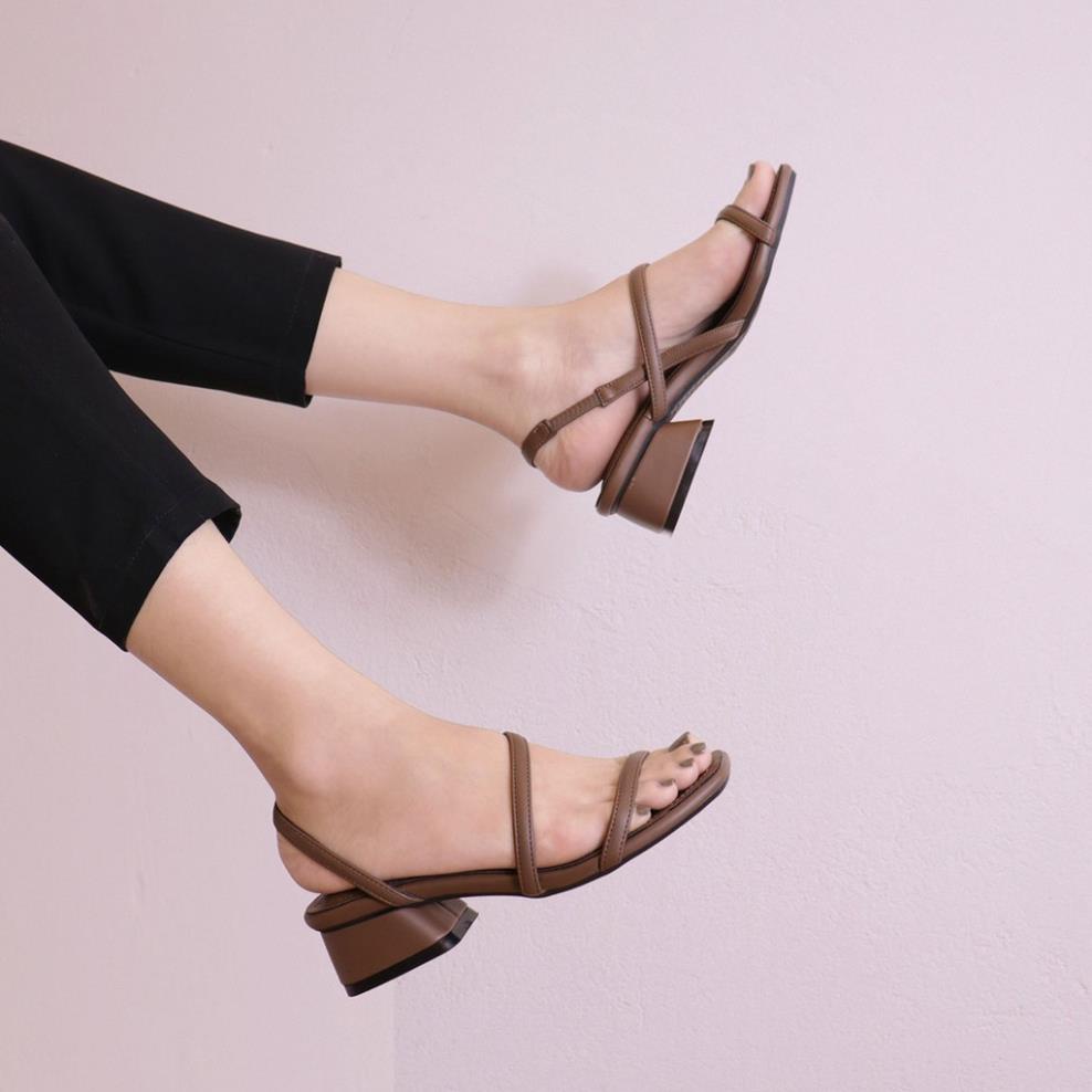 Giày sandal nữ cao gót 3 phân quai mảnh mũi vuông gót vuông thời trang hàn quốc đẹp cao cấp bAimée & bAmor - MS1533 KX