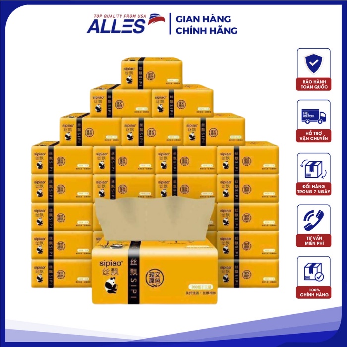 Khăn giấy gấu trúc SIPIAO hàng chuẩn thùng 30 gói