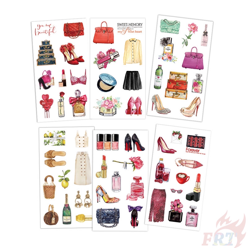 Bộ 6 Giấy dán trang trí xinh xắn