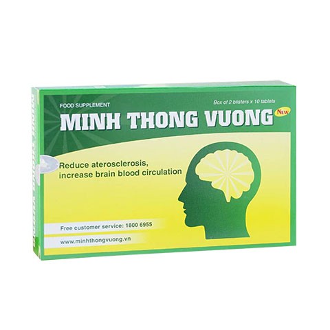 Minh Thông Vương - Hỗ trợ tăng tuần hoàn máu, tăng cường trí nhớ (Hộp 2 vỉ x 10 viên)