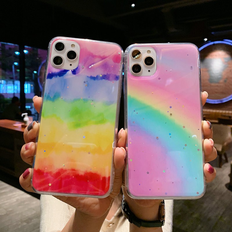 Ốp lưng Redmi Note 9 9S 9T 9A 9C 8 8A 7 Pro Xiaomi MI POCO M3 Colorful Rainbow After Rain Soft TPU Case