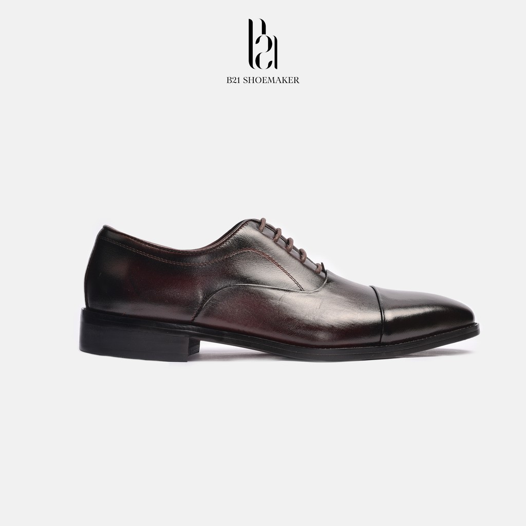 Giày Buộc Dây OXFORD Da Bò Thật Đế Phíp Gỗ Lót Giày Thoáng Khí 0,5cm Phong Cách CLASIC Công Sở Basic - B21 Shoemaker