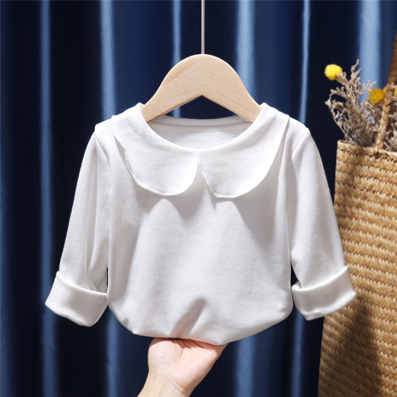 Áo Sơ Mi Dài Tay Chất Liệu Cotton Phong Cách Hàn Quốc Thời Trang Dành Cho Bé Gái 2-9 Tuổi