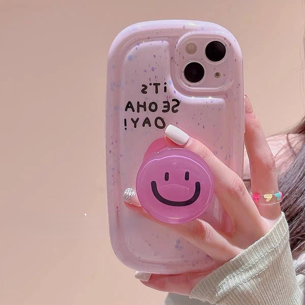 Ốp Điện Thoại Có Giá Đỡ Hình Mặt Cười Cho iPhone 12 13 11 Pro Max X Xs Max Xr