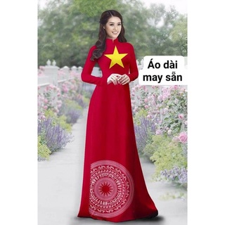 Áo dài cờ đỏ sao vàng may sẵn