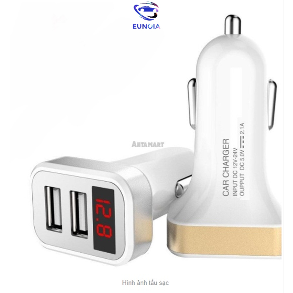 Tẩu sạc cốc sạc nhanh 2 cổng usb trên oto xe hơi - bộ sạc trên ô tô - Tẩu sạc SCUD 2 cổng usb - phụ kiện ô tô EUNOIA