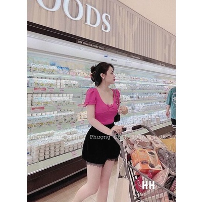 Áo kiểu hồng nơ xinh xắn
