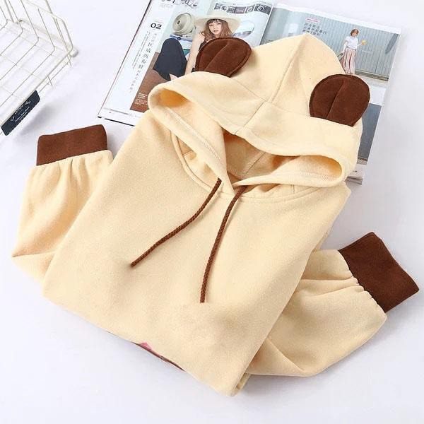 Áo Khoác Hoodie Nỉ Thời Trang Nữ Thêu Gấu Line Nhỏ Cực Dễ Thương Cho Mùa Đông 2020 | BigBuy360 - bigbuy360.vn