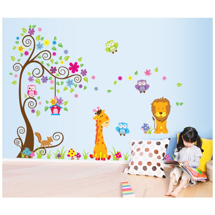 Decal dán phòng bé Vườn thú nghệ thuật - MSP DB035 - PVC vinyl