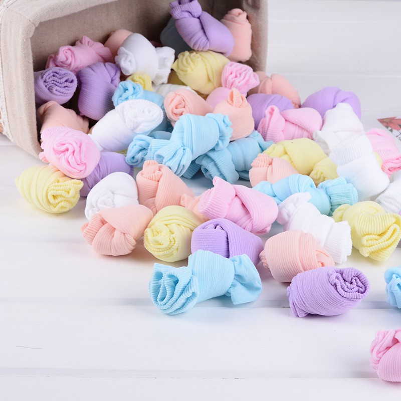 Đôi vớ gân sọc nhiều màu sắc xinh xắn tùy chọn dành cho em bé 0-9 tuổi