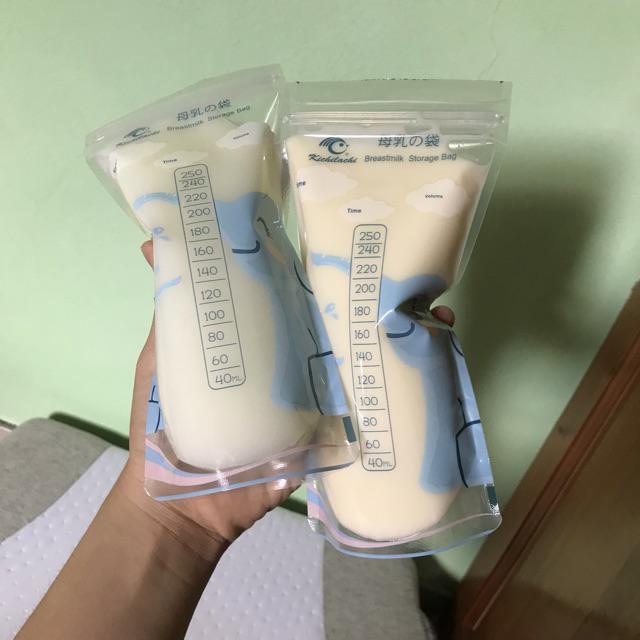 Combo 200 túi trữ sữa Kichilachi 250ml không chứa BPA an toàn cho bé