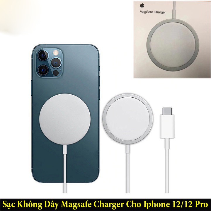 Sạc không dây công nghệ MagSafe cho Iphone 12/ 12 mini/ 12 Pro/ 12 Pro max, cổng vào Type-C -  Hàng Cao Cấp