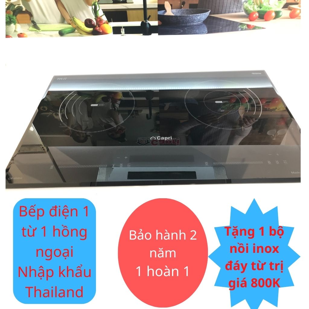 Bếp điện 1 từ 1 hồng ngoại Capri 668HI nhập khẩu Thailand Công suất 200W-2000W