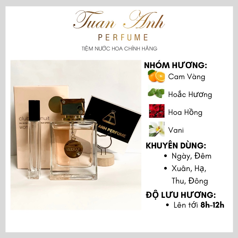 Nước hoa Club de Nuit Man và Woman EDP mẫu thử Chính Hãng Giá Tốt  - Tuan Anh Perfume