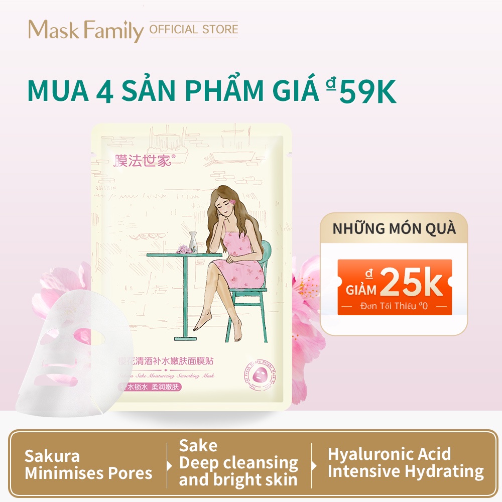 MASK FAMILY Mặt Nạ Cấp Nước Dưỡng Ẩm Làm Trắng Da Cho Skin Care 1pcs