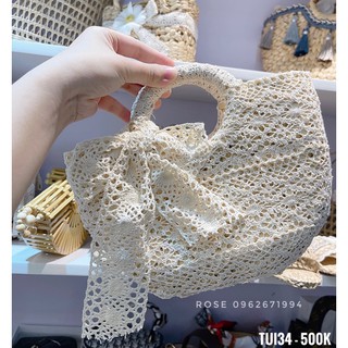 Túi xách ren siêu xinh cho nàng dạo biển