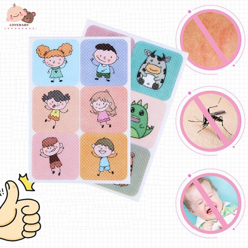Set 36 miếng dán hình hoạt hình chống muỗi khi ở ngoài trời dành cho bé