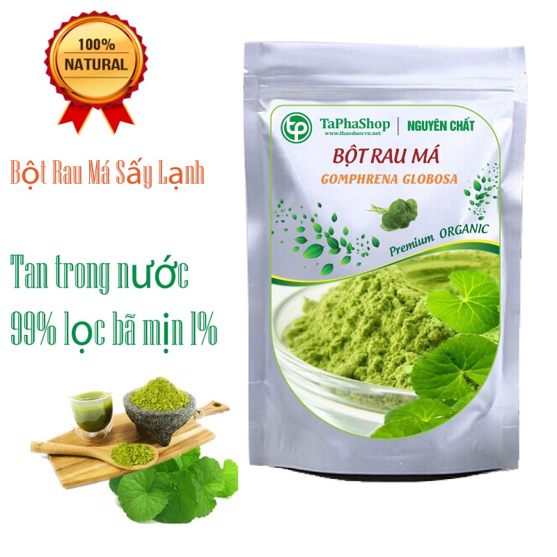 Bột rau má nguyên chất (Sấy Lạnh, Thơm, Mịn) - Thanh lọc cơ thể, Lợi tiểu, Đẹp da