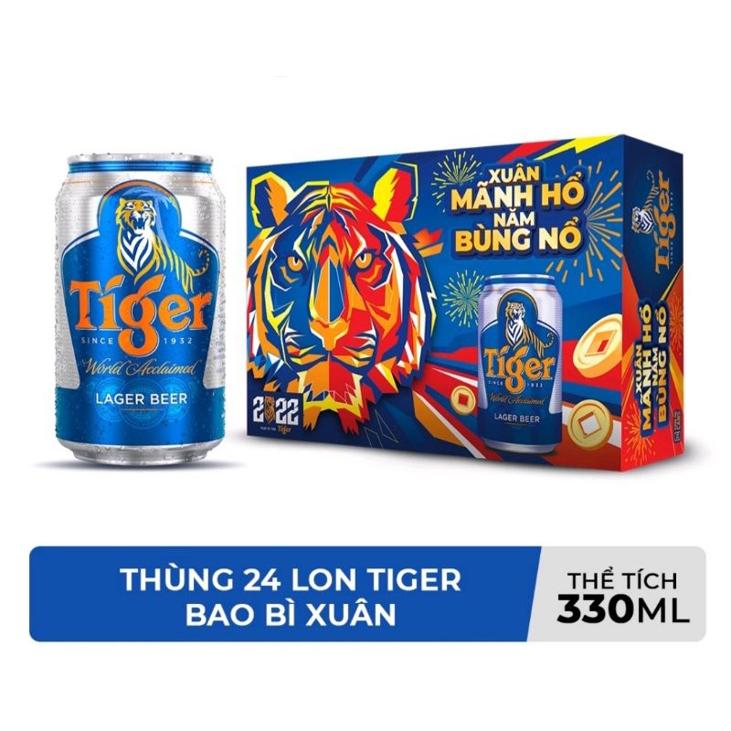 Thùng bia Tiger (24 lon) 330ml.