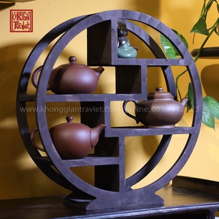 KỆ GỖ MINI ĐỂ BÀN DÁNG TRÒN