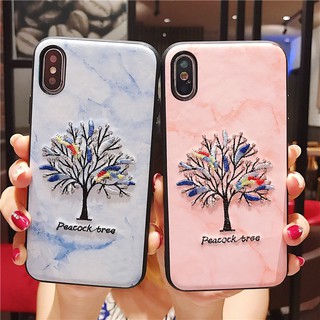 Ốp điện thoại thêu peacock tree