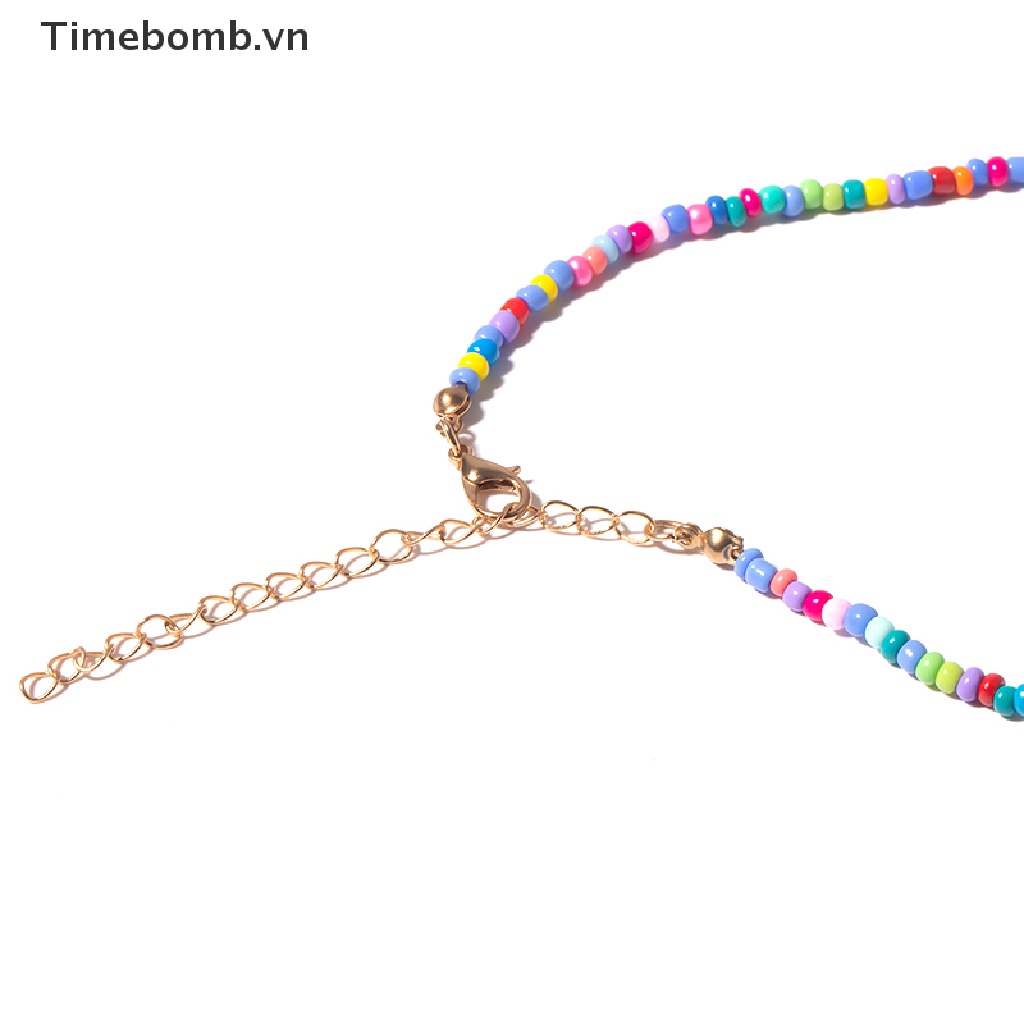 Vòng cổ Chuỗi Hạt Nhiều Màu Phong Cách Bohemia Thời Trang Cho Nữ