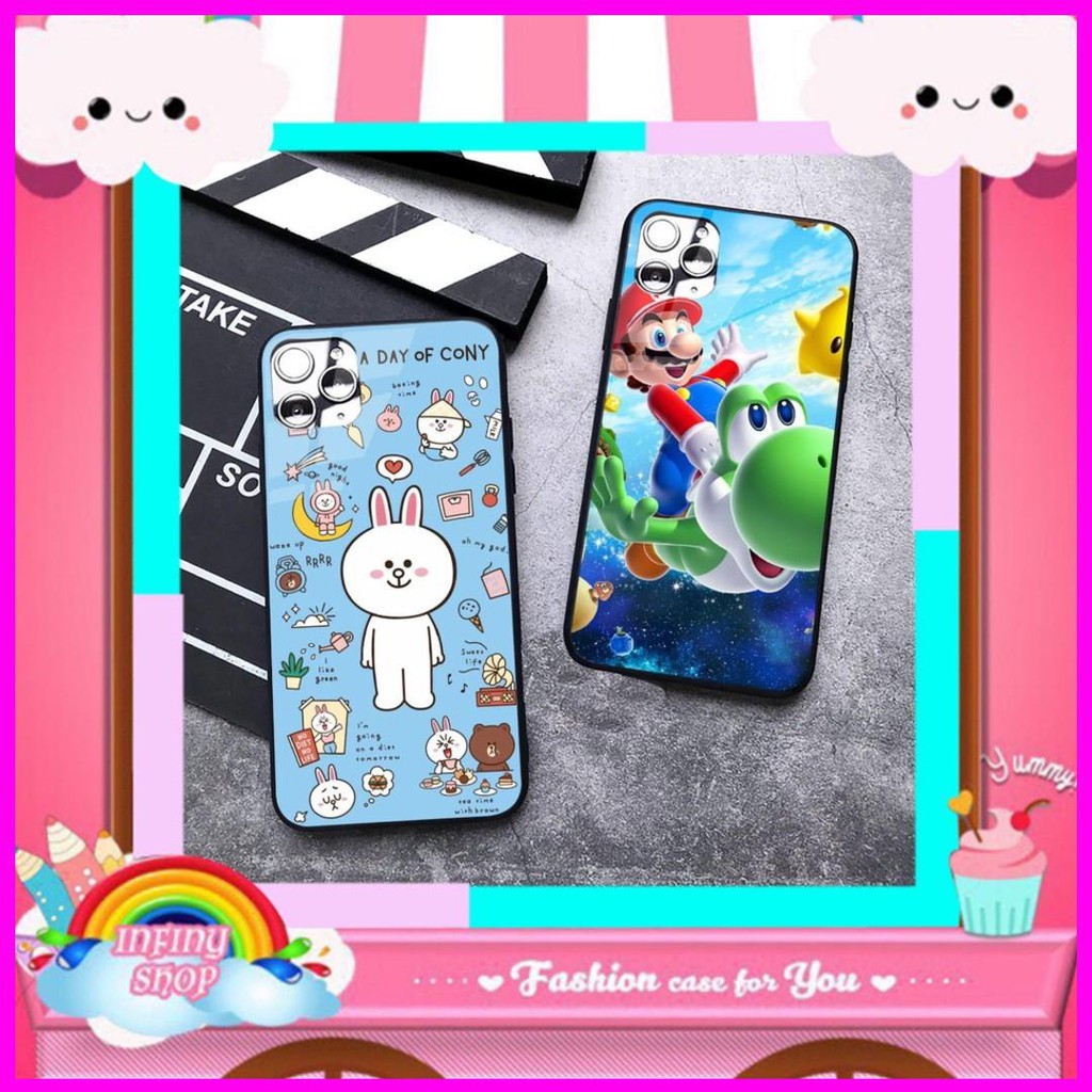 Ốp kính - Ốp lưng M665 Thỏ cony và người