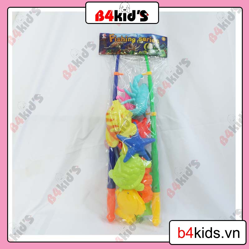Đồ chơi câu cá nam châm dài cho bé giá rẻ, đồ chơi nhà tắm an toàn B4KIDS - E7