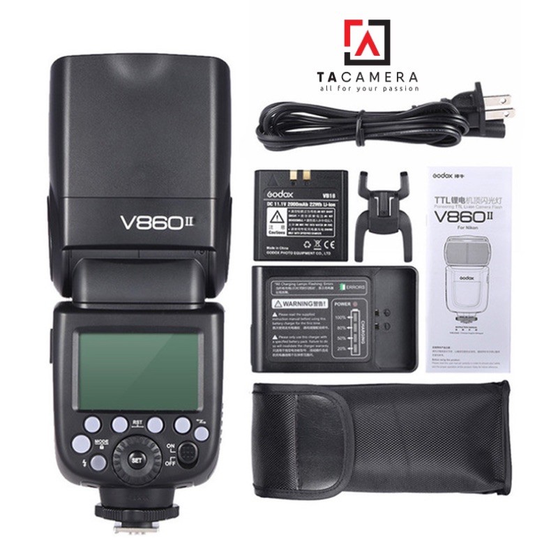 Đèn Flash Godox V860 II-TTL for Canon/Nikon/Sony/Fuji - Tặng Kèm Omi
