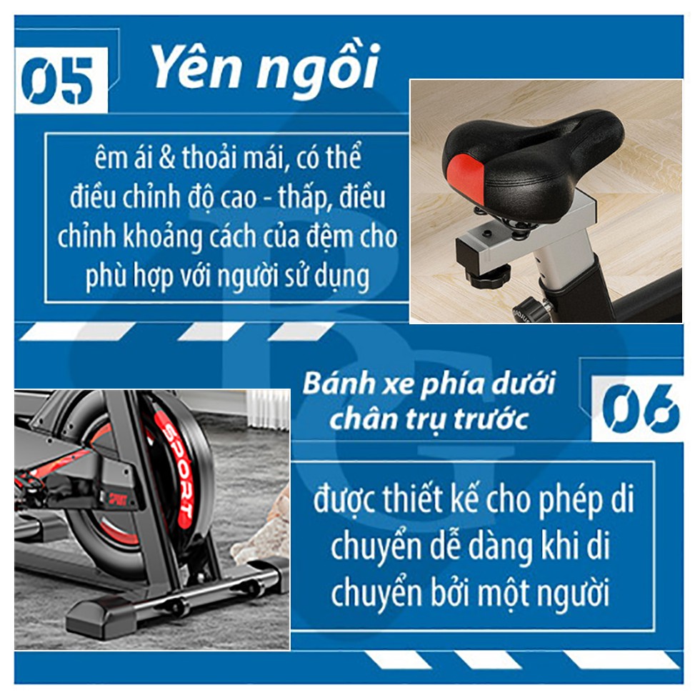 XE ĐẠP TẬP GYM TỔNG HƠP - ĐA NĂNG JOBUR SPINBIKE GH-707 - Tặng kèm bàn xoay eo và bình giữ nhiệt