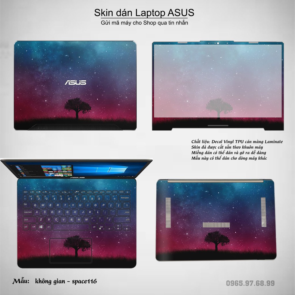 Skin dán Laptop Asus in hình không gian _nhiều mẫu 20 (inbox mã máy cho Shop)