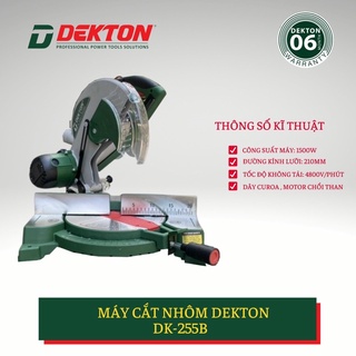MÁY CẮT NHÔM GỖ CHẠY DÂY CUROA CỰC ÊM CHÍNH HÃNG DEKTON LƯỠI 255mm Model DK255B GIÁ TỐT