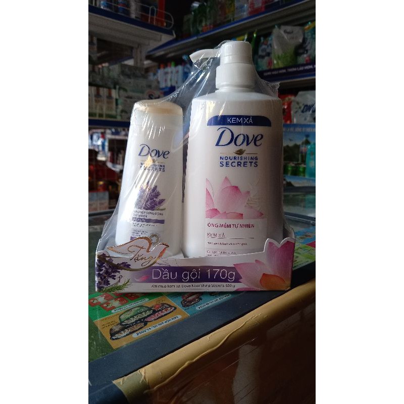 KEM XẢ DOVE 620G TẶNG DẦU GỘI 170G