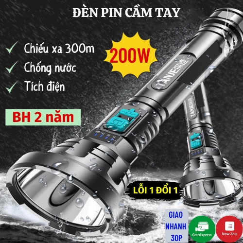 Đèn Pin Cầm Tay Siêu Sáng, Góc Chiếu Rộng, Chống Nước, Đèn Pin Tiết Kiệm Điện