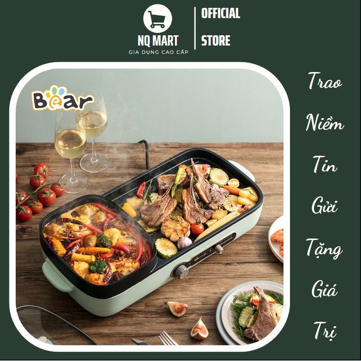 Bếp lẩu nướng đa năng Bear DKL - C15G1, Bếp Nướng Không Khói, Hàng Chính Hãng - Bảo Hành 12 Tháng