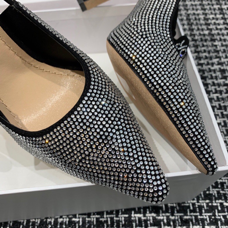 Giày cao gót da thật thời trang cao cấp Dior CD 10cm thiêế kế lấp lánh siêu xinh