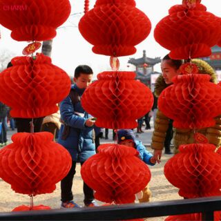 Lồng đèn nilong treo tết
