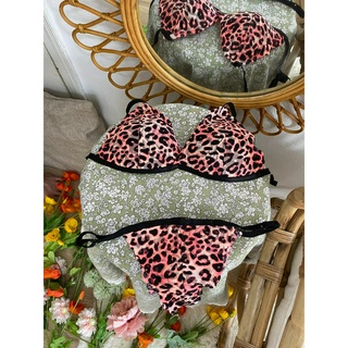Đồ lót nữ bikini ALA BRALETTE sexy bộ da báo màu cam quần dây