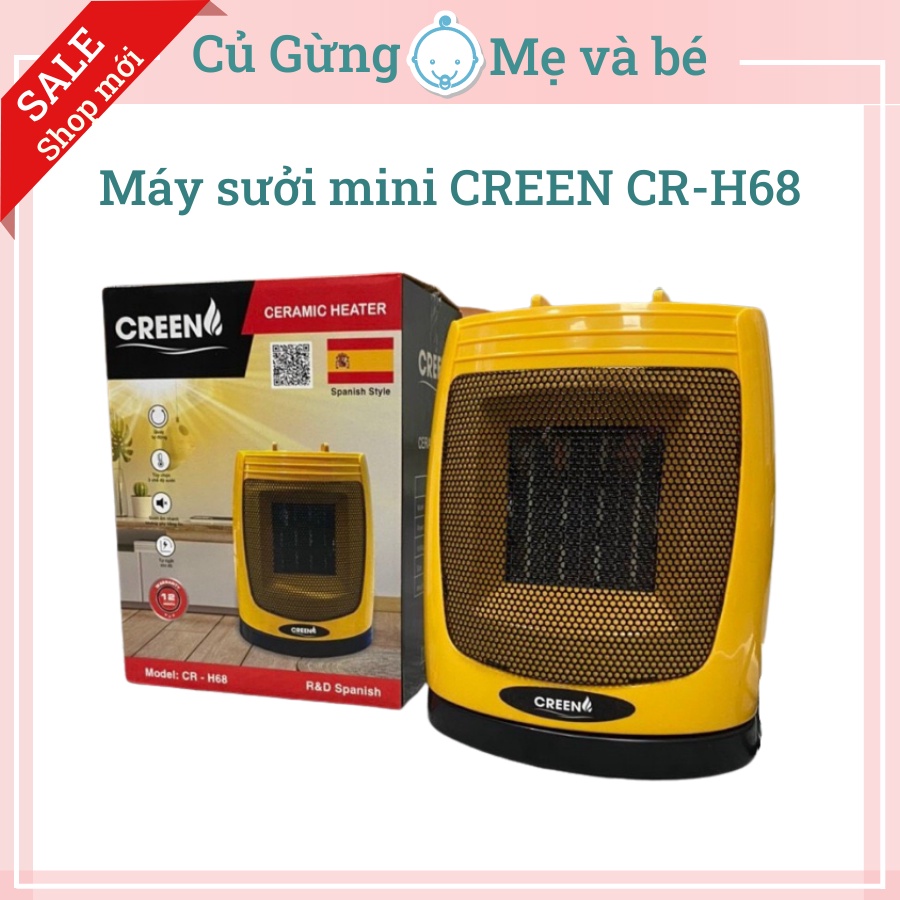 Máy sưởi gốm Ceramic Creen CR-H68, Đèn sưởi mini chính hãng. Bảo hành 12 tháng