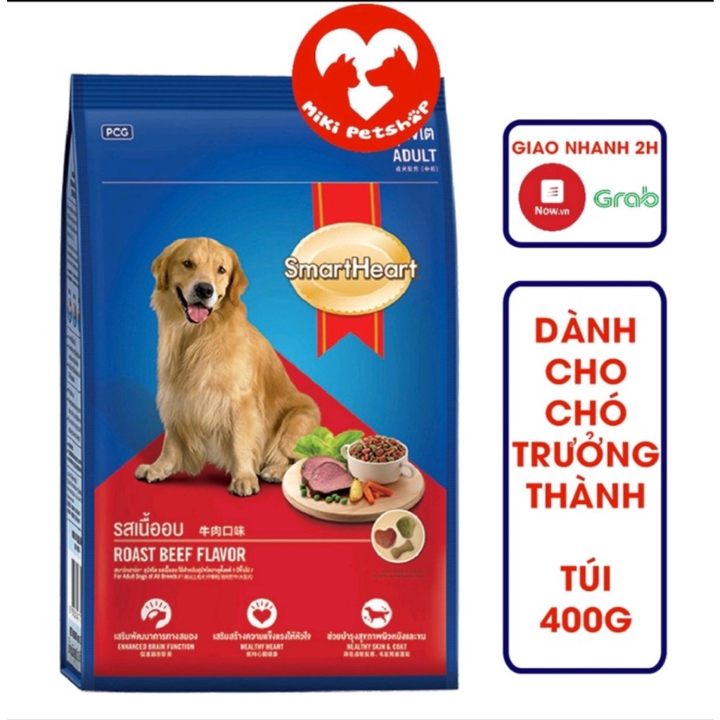 Thức Ăn Cho Chó Hạt Smartheart Adult 400g Vị Bò Dành Cho Chó Lớn - LovelypetFamily